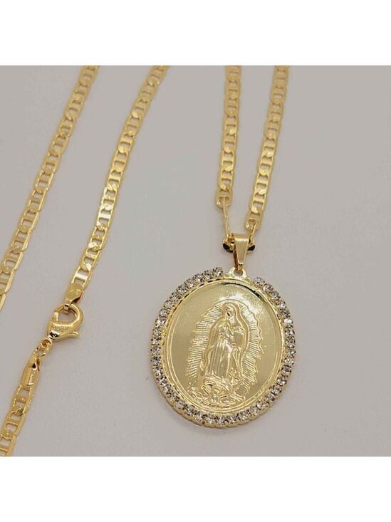 Jewelry - Brand New Brazilian 18k Gold Filled Virgen De Guadalupe Necklace